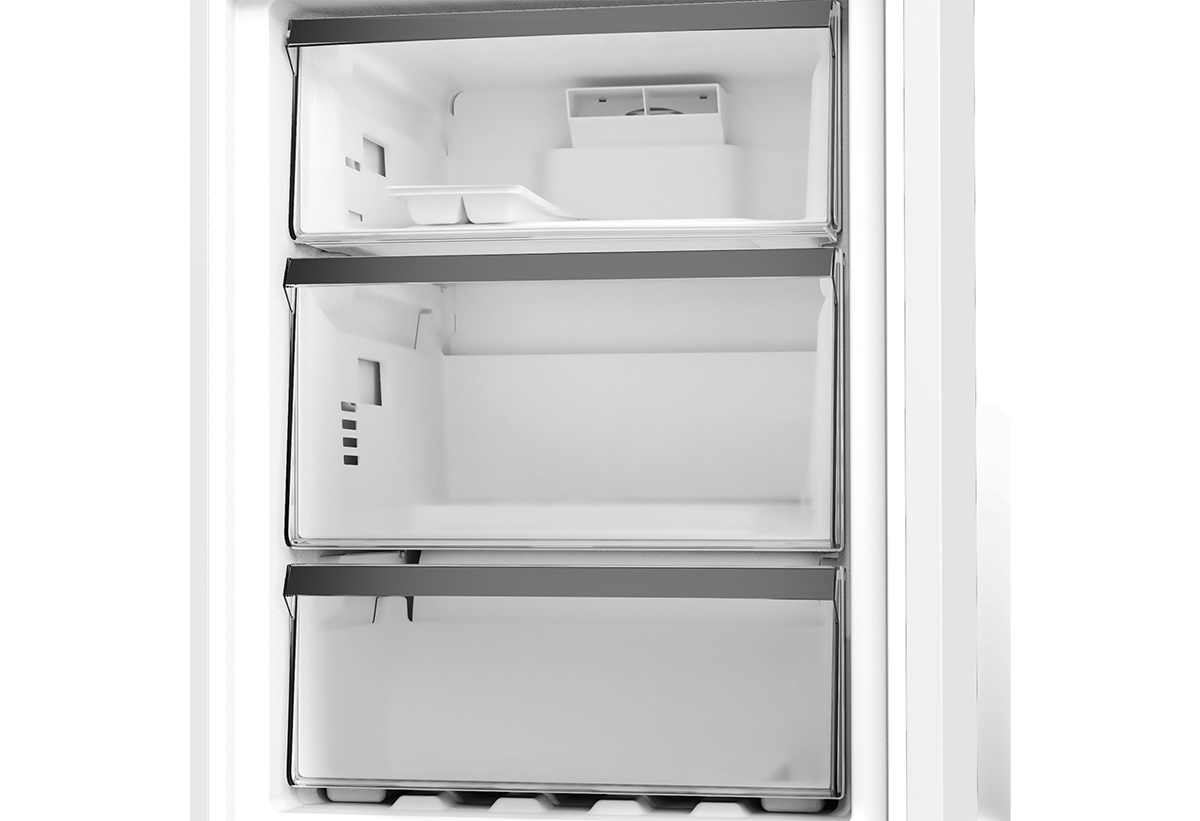 Απεικονίζεται το εσωτερικό της κατάψυξης του ψυγειοκαταψύκτη.